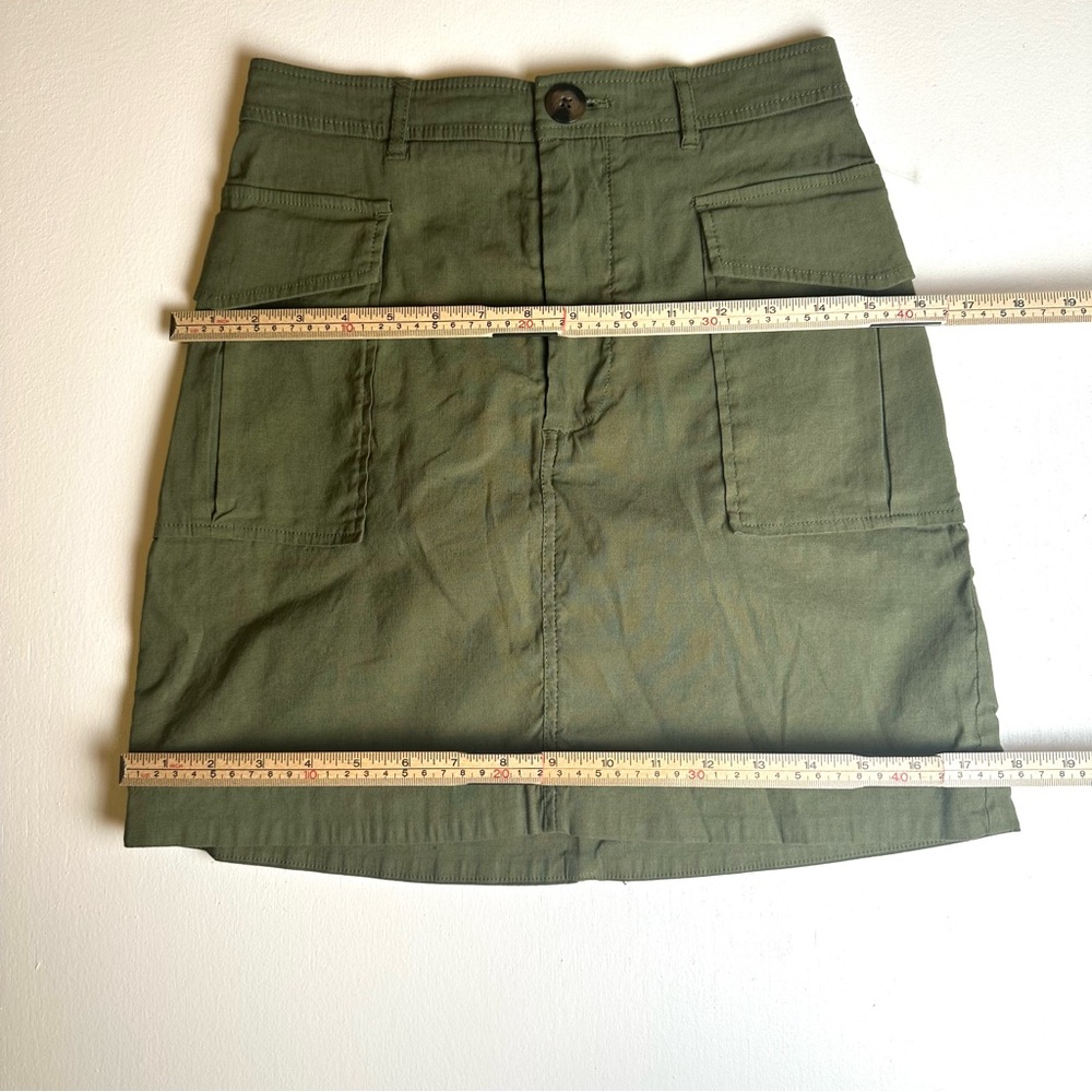 Anthropology Maeve Army Green Skirt‎ Pockets New - Picture 7 of 8
